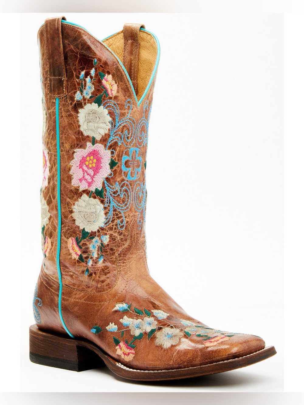 MACIE BEAN ROSE GARDEN WESTERN BROAD SQUARE TOE Embroidered Floral Boots